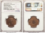 Nova Scotia. Victoria bronze Proof "Mayflower" 1/2 Penny Token 1856 Proof Details (Surface Hairlines) NGC, Br-876, NS-5A1, Haxby-MS-4, Robins-29173. M...