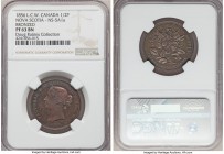 Nova Scotia. Victoria bronzed Proof Pattern "Mayflower" 1/2 Penny Token 1856 PR63 Brown NGC, Br-876, NS-5A1a, Haxby-MS-3 var. (listed only in medal al...