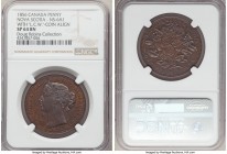 Nova Scotia. Victoria bronzed Specimen "Mayflower" Penny 1856 SP64 Brown NGC, Br-875, cf. NS-6A1 (unlisted in coin alignment), Haxby-MS-9, Robins-2918...