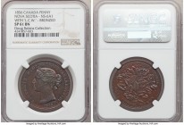 Nova Scotia. Victoria bronzed Specimen Pattern "Mayflower" Penny Token 1856 SP61 Brown NGC, Br-875, NS-6A1, Haxby-MS-7, Robins-29179. Medal alignment....