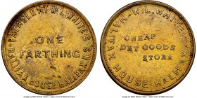 Nova Scotia brass "W.L. White's - Halifax" Farthing Token ND (1830) MS62 NGC, Br-889 (R2-1/2), NS-17A1. Plain edge. Coin alignment. "D" of "DRY" to th...