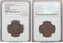 New Brunswick. Victoria bronzed Proof "Bust / Ship" 1/2 Penny Token 1843 PR63 Brown NGC, KM1, Br-910, NB-1A1. From the Doug Robins Collection of Canad...