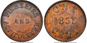 Prince Edward Island "Fisheries and Agriculture" Cent (1/2 Penny) Token 1855 MS62 Brown NGC, Br-920, PE-6A1. Plain edge. Medal alignment. Plain Fives ...