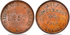 Prince Edward Island "Self Government and Free Trade" 1/2 Penny Token 1857 MS63 Brown NGC, Br-919, PE-7C2. Plain edge. Coin alignment. Large Quatrefoi...