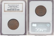 Prince Edward Island "Self Government and Free Trade" 1/2 Penny Token 1857 MS63 Brown NGC, Br-919, PE-7C2. Coin alignment. Large Quatrefoil, Large "AN...
