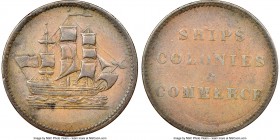 Prince Edward Island "Ships Colonies & Commerce" 1/2 Penny Token ND (1835) XF40 Brown NGC, Br-997, PE-10-11, Lees-11 (R10). Plain edge. Medal alignmen...