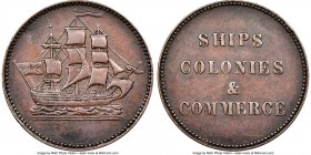 Prince Edward Island "Ships Colonies & Commerce" 1/2 Penny Token ND (1835) AU53 Brown NGC, Br-997, PE-10-20, Lees-20 (R10), Robins-29233. Plain edge. ...