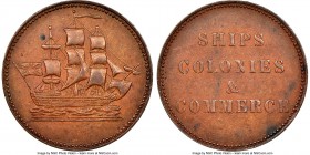 Prince Edward Island "Ships Colonies & Commerce" 1/2 Penny Token ND (1835) AU58 Brown NGC, Br-997, PE-10-25, Lees-25 (R10), Robins-29237. Plain edge. ...