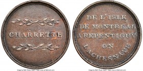 Lower Canada "Bout De L'Isle - Charrette" Token ND (1808) XF40 Brown NGC, Br-539 (R4), BT-10, Robins-29255. Medal alignment. Used to pay tolls for a t...