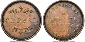 Lower Canada "Bout De L'Isle - Cheval" Token ND (1808) XF45 Brown NGC, Br-544 (R4), BT-15, Robins-29260. Coin alignment. Used to pay tolls for a trip ...