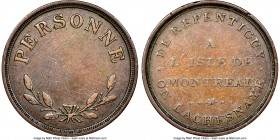 Lower Canada "Bout De L'Isle - Personne" Token ND (1808) VF Details (Scratches) NGC, Br-545 (R4), BT-16, Robins-29261. Coin alignment. Used to pay tol...