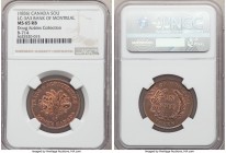 Lower Canada. Bank of Montreal "Bouquet" Sous Token ND (1836) MS65 Red and Brown NGC, KM-Tn2, Br-714, LC-3A3. Trade & Agriculture type. Highly lustrou...