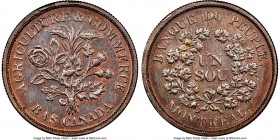 Lower Canada. Banque du Peuple "Bouquet" Sou Token ND (1838) MS63 Brown NGC, Br-715 (R1), LC-5A1, Thomson-1A. Reeded edge. Medal alignment. Belleville...