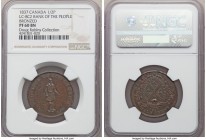 Lower Canada. Banque Du Peuple bronzed Proof "Habitant" 1/2 Penny Token 1837 PR60 Brown NGC, Br-522, LC-8C2. "V" lower than "I" variety. A scarce Proo...