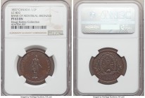Lower Canada. Bank of Montreal bronzed Proof "Habitant" 1/2 Penny Token 1837 PR63 Brown NGC, Br-522, LC-8D2. "V" lower than "I" variety. From the Doug...