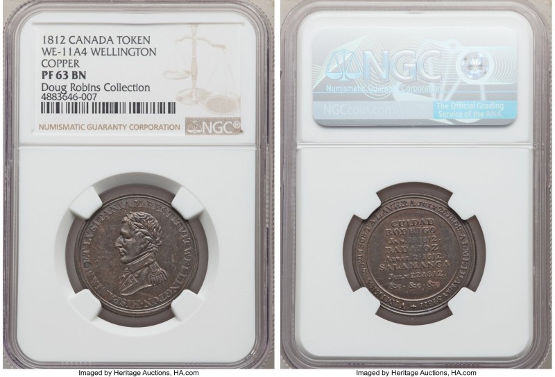 Lower Canada copper Proof "Wellington" Peninsular Token 1812 PR63 Brown NGC, Br-...