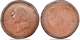Blacksmith-Style copper Penny Token ND F12 Brown NGC, BL-Unl., Wood-Unl., Haxby-61LL. 35mm. 15.87gm. Plain edge. Coin alignment. Struck in imitation o...