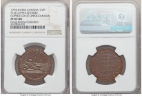 Copper Co. of Upper Canada copper Proof Restrike 1/2 Penny Token 1794-Dated PR63 Brown NGC, Br-721a, PF-5C (prev. PF-8). Restrike issue, as indicated ...