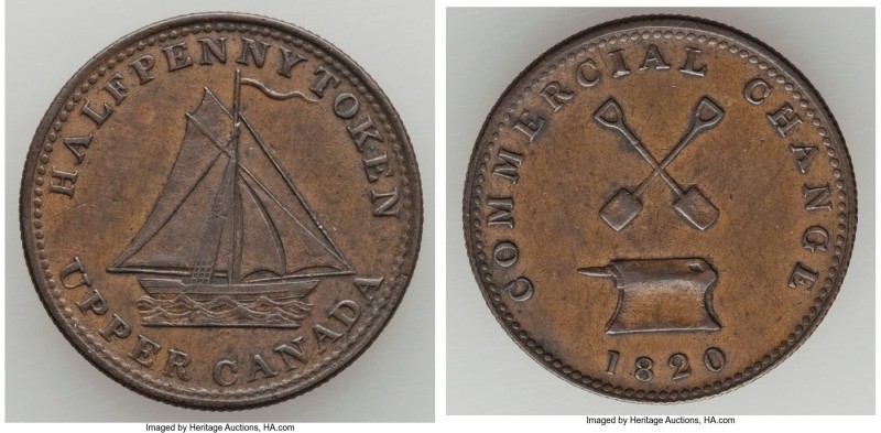 Upper Canada 3-Piece Lot of Uncertified "Commercial Change/Sloop" 1/2 Penny Toke...
