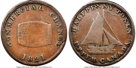 Upper Canada "Jamaica Cask" 1/2 Penny Token 1821 VF20 Brown NGC, Br-729 (R4), UC-11. A highly valued type in all conditions, particularly free of clea...