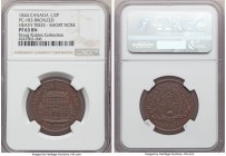 Province of Canada. Bank of Montreal bronzed Proof "Front View" 1/2 Penny Token 1844 PR63 Brown NGC, Br-527, PC-1B3. Heavy Trees, Short Nose variety. ...