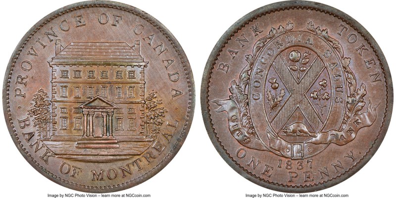 Province of Canada. Bank of Montreal / City Bank Mule "Front View" Penny Token 1...