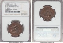 Province of Canada. Bank of Upper Canada Proof "St. George" 1/2 Penny Token 1852 PR62 Brown NGC, Heaton mint, KM-Tn2, Br-720, PC-5B2. Coin alignment. ...