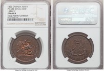 Province of Canada. Bank of Upper Canada Proof "St. George" Penny Token 1852 PR64 Red and Brown NGC, Royal mint, KM-Tn3, Br-719, PC-6B2. Large 2 varie...