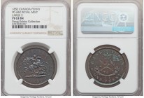 Province of Canada. Bank of Upper Canada Proof "St. George" Penny Token 1852 PR63 Brown NGC, Royal mint, KM-Tn3, Br-719, PC-6B2. Large 2 variety. A ch...