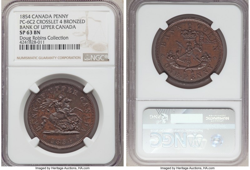 Province of Canada. Bank of Upper Canada bronzed Specimen "St. George" Penny Tok...