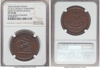 Province of Canada. Bank of Upper Canada bronzed Specimen "St. George" Penny Token 1854 SP63 Brown NGC, Br-719, PC-6C2. Crosslet 4 variety. Precisely ...