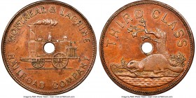 Province of Canada "Montreal & Lachine Railroad Company" Third Class Ticket (Token) ND (1847) AU58 Brown NGC, Br-530 (R2-1/2), TR-3, Robins-29534. Pla...