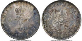 British Colony. George IV "Anchor Money" 1/4 Dollar 1822/1 MS64 NGC, KM3, Br-858 (R1-1/2), NC-1B3, Prid-10. Narrow 8, overdate variety. Presently tied...