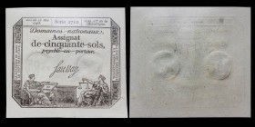 Assignat de 50 Sols, 23 Mai 1793, Série 2710
L'An 2 de la République
UNC