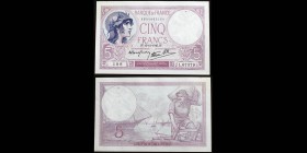 Banque de France
5 Francs Violet, 12.12.1940
Ref : F. 4/17
EF+