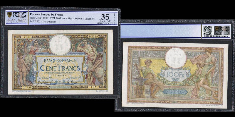 Banque de France
100 Francs Luc Olivier Merson sans Lom, 25.1.1921
Ref : F. 23/1...