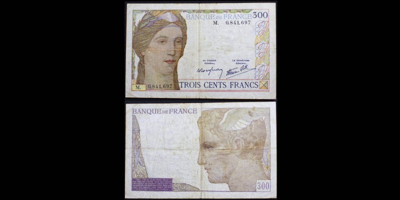 Banque de France
300 Francs, 1938, Série M
Ref : F. 29/1
F-VF