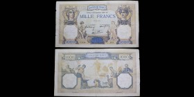 Banque de France
1000 Francs Cérès et Mercure "modifié", 22 septembre 1938
Ref : F. 38/27
VF