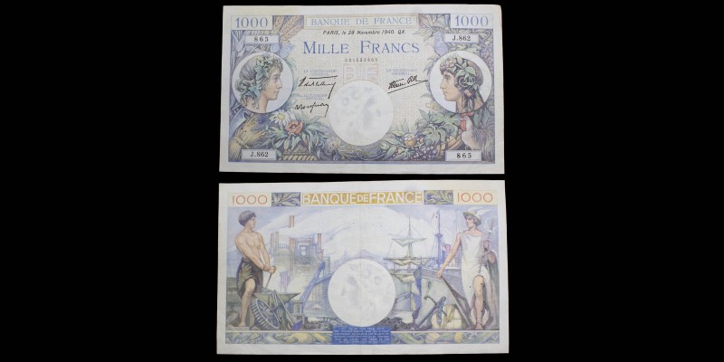 Banque de France
1000 Francs Commerce et Industrie, 28 Novembre 1940
Ref : F. 39...