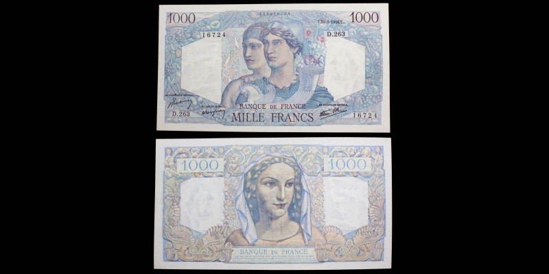 Banque de France
1000 Francs Minerve et Hercule, 25.4.1946
Ref : F. 41/13
VF-EV