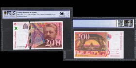 Banque de France
200 Francs Eiffel, 1996
Ref : F. 75/2
PCGS Gem UNC 66 OPQ. Qualité exceptionnelle