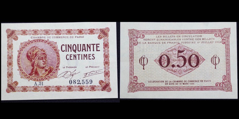 Chambres de Commerce de Paris 
50 centimes
Délibération : 10 mars 1920
Série A
E...
