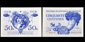 Chambre de Commerce de Bordeaux 
Emission en 1921
Limite de remboursement : 31 décembre 1926 
50 Centimes
UNC