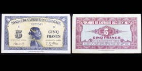 Banque de L'Afrique Occidentale
5 Francs, 14 décembre 1942, Série A
Ref : Pick#28a
VF
