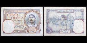 Banque de l'Algérie
5 Francs, 8.2.1926 A
VF
