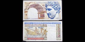 Banque de l'Algérie - Tunisie
100 Francs, 23.12.1946
Ref : Pick#24
VF