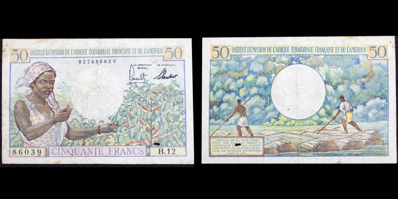 Institut d'Émission de l'Afrique Équatoriale Française et du Cameroun
50 Francs,...