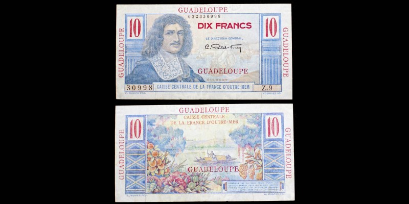 Caisse Centrale de la France d'Outre-Mer - Guadeloupe
10 Francs, Série Z
Ref : 
...