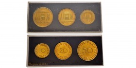 SAAR TERRITORIES Série de 5, 10 & 20 Francs 1953 Essai
Ref : KM20/E1-E3-E5 - G.2013-1-3 
Conservation : FDC, dans coffret original