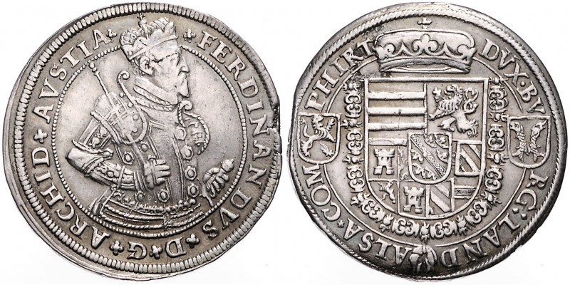 ARCHDUKE FERDINAND (1564 - 1595)&nbsp;
1 Thaler, b. l., 28,13g, Hall. Dav. 8088...